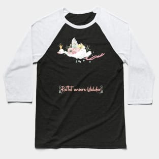 Schwan Fliegen Wald Retten Prinzessin Blumen Süß Baseball T-Shirt